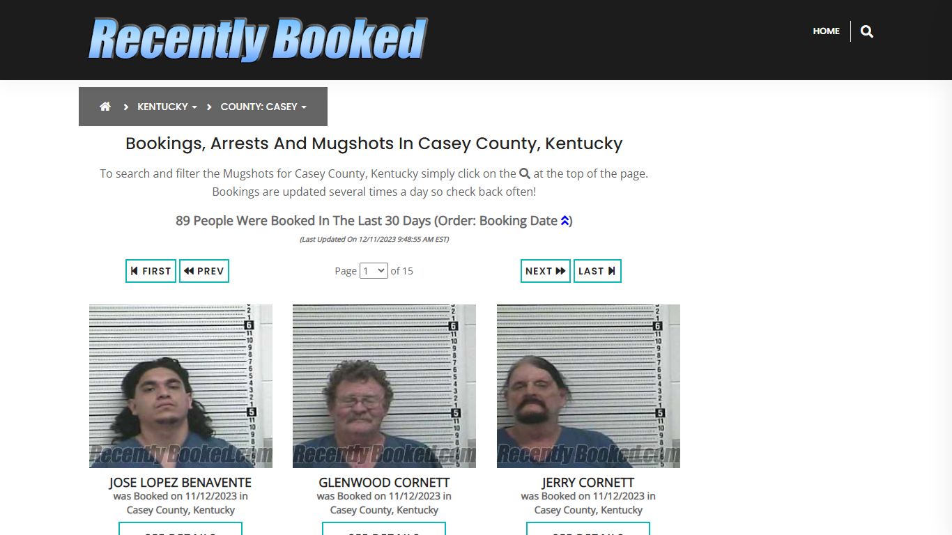 Recent bookings, Arrests, Mugshots in Casey County, Kentucky